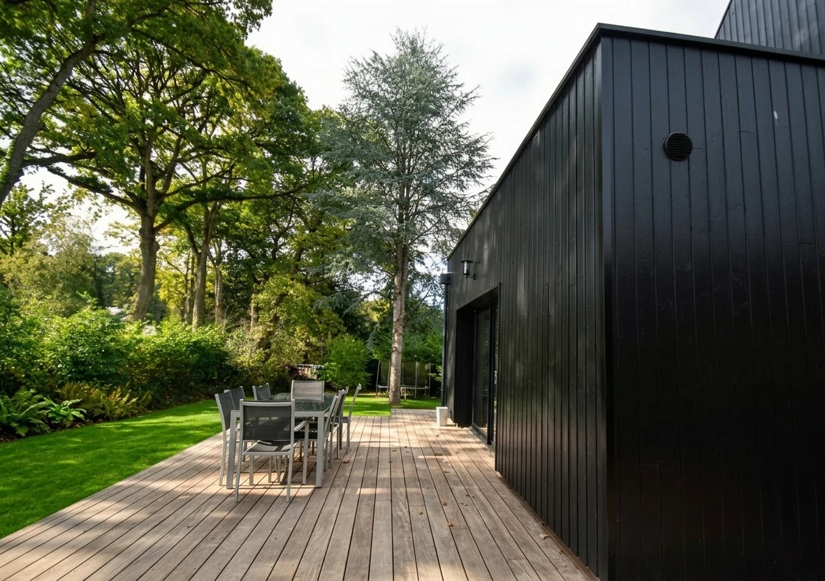 Détail terrasse et jardin